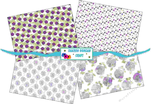 NOUVEAU ROSE PAPER KIT - 4 PAGES - purple