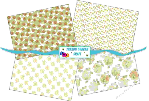 NOUVEAU ROSE PAPER KIT - 4 PAGES - yellow