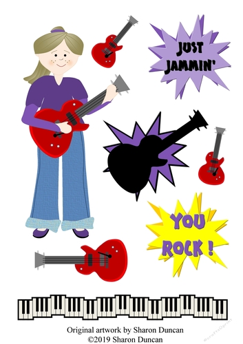 Little Miss Topper Sheet - Rock Star - Purple