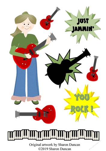 Little Miss Topper Sheet - Rock Star - Green