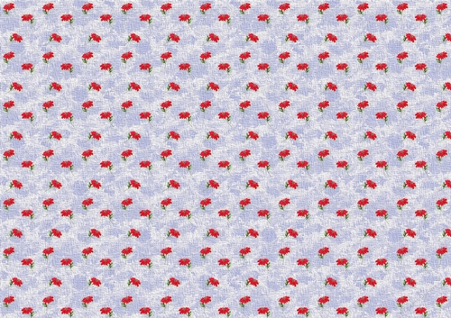 VINTAGE CHRISTMAS BACKING PAPER A4 - Poinsettia - Blue
