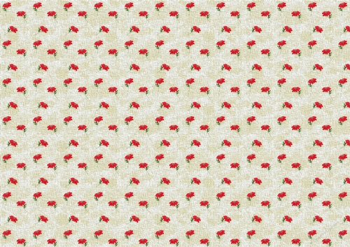 VINTAGE CHRISTMAS BACKING PAPER A4 - Poinsettia - Natural