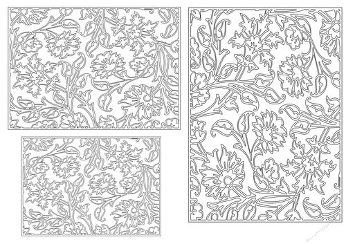 Paisley Pattern toppers to colour - Outline - set 4