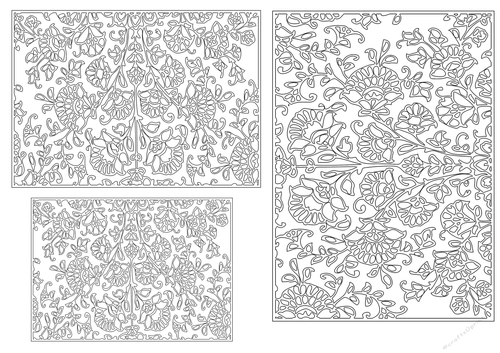 Paisley Pattern toppers to colour - Outline - set 10