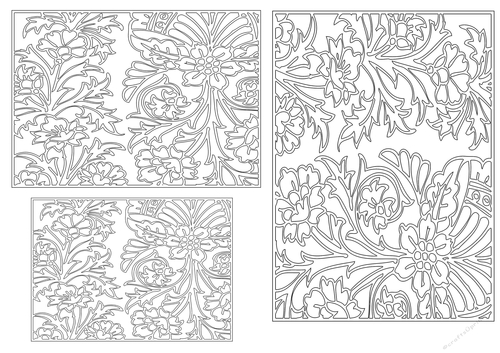 Paisley Pattern toppers to colour - Outline - set 11