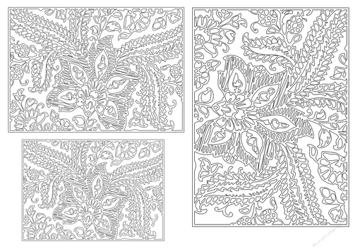Paisley Pattern toppers to colour - Outline - set 17