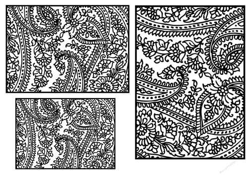 Paisley Pattern toppers to colour - Bold Line - set 8