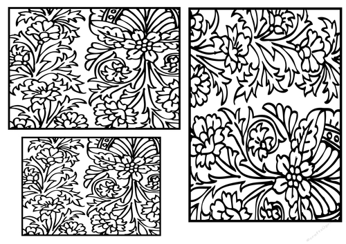 Paisley Pattern toppers to colour - Bold Line - set 11