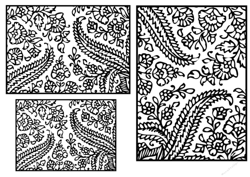 Paisley Pattern toppers to colour - Bold Line - set 16