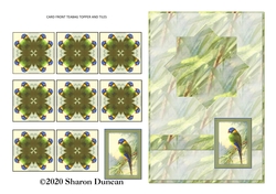 Teabag Card Front and Teabag Tiles - Exotic Bird 1