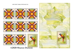 Teabag Card Front and Teabag Tiles - Exotic Bird 3
