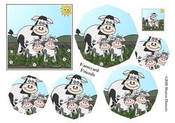 Farmyard Friends - Square stacker - Cow Family