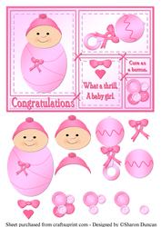 Baby Girl Sampler Topper