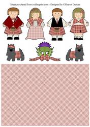 Highland Fling Scottish Characters - Red Tartan