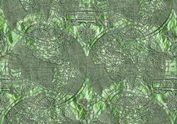 Vintage Map backing paper - green