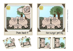 Farmyard Friends Topper Sheet - Photo Bomb Pigs