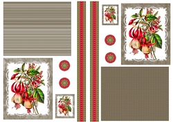 Floral Topper Sheets with embellishments - Fuchsia Pink