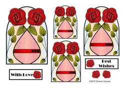 NOUVEAU ROSE - Pretty Nouveau Rose Toppers - Red