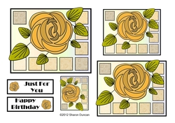 NOUVEAU ROSE - Pretty Nouveau Rose Toppers - Yellow