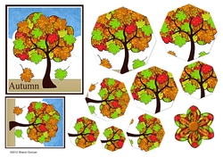 SEASONS - Autumn Card Topper - Tree