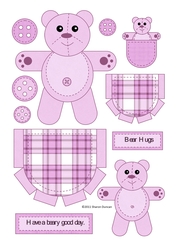Teddy in My Pocket Toppers - pink