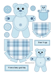 Teddy in My Pocket Toppers - blue