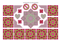 Photoflowers Teabag Topper and Accessories Sheet - fuchsia pink