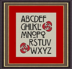 Deco Rose Cross Stitch Chart - Alphabet Sampler