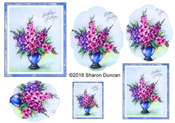 Vintage Floral Stacker - A4 - Birthday Greetings