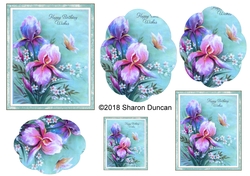 Vintage Floral Stacker - A4 - Happy Birthday Wishes