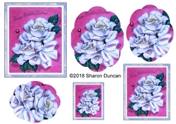 Vintage Floral Stacker - A4 - Happy Birthday Greetings