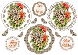 Floral Topper Sheets with Embellishments - Floral Spray