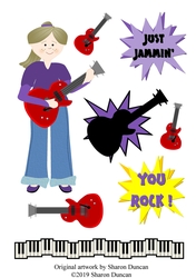 Little Miss Topper Sheet - Rock Star - Purple