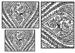 Paisley Pattern toppers to colour - Bold Line - set 18