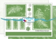White feather sympathy topper and papers - 3 sheets - green