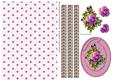 Pretty Pansy Oval Topper and Paper - Pink