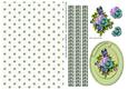 Pretty Pansy Oval Topper and Paper - Turquoise