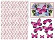 Pretty Floral Butterfly Topper and Paper - Pink