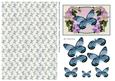 Pretty Floral Butterfly Topper and Paper - Turquoise