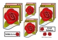 NOUVEAU ROSE - Pretty Nouveau Rose Toppers - Red
