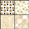 NOUVEAU ROSE - 4 Pretty Nouveau Rose Papers A4 - Yellow