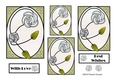 NOUVEAU ROSE - 4 Pretty Nouveau Rose Toppers - White