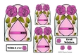 NOUVEAU ROSE - 4 Pretty Nouveau Rose Toppers - Pink