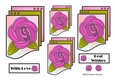 NOUVEAU ROSE - 4 Pretty Nouveau Rose Toppers - Pink