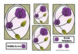 NOUVEAU ROSE - 4 Pretty Nouveau Rose Toppers - Purple