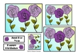 NOUVEAU ROSE - 4 Pretty Nouveau Rose Toppers - Purple