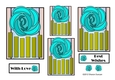 NOUVEAU ROSE - 4 Pretty Nouveau Rose Toppers - Turquoise