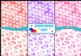 6 A4 Love and Romance Hearts papers - reds