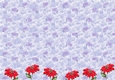 VINTAGE CHRISTMAS BACKING PAPER A4 - Poinsettia Border - Blue