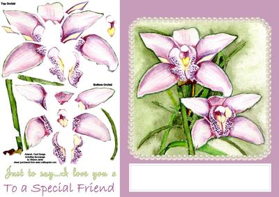 Stunning Pink Orchid Decoupage